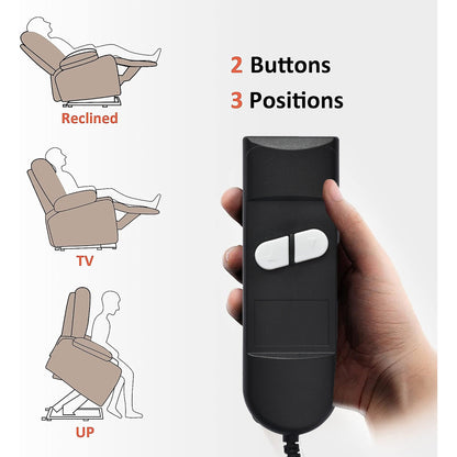 Fauteuil inclinable électrique adapté aux personnes âgées avec télécommande, siège spacieux, poche latérale et angles réglables