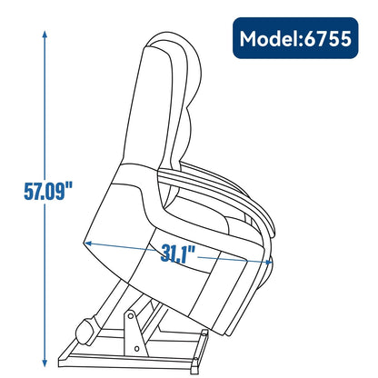 Fauteuil inclinable électrique en chenille avec deux moteurs, positions d'inclinaison infinies, chauffage et massage 8 points, accoudoirs en bois massif