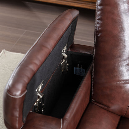 Canapé inclinable simple rembourré pour home cinéma électrique avec rangement dissimulé pour les accoudoirs