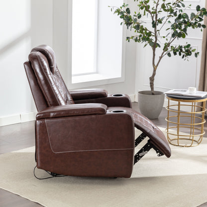 Canapé inclinable simple rembourré pour home cinéma électrique avec rangement dissimulé pour les accoudoirs