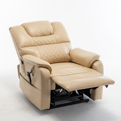 Fauteuil inclinable électrique pour personnes âgées avec inclinaison complète à 180°, moteur OKIN, siège large et poches latérales