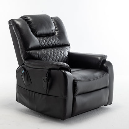 Fauteuil inclinable électrique pour personnes âgées avec inclinaison complète à 180°, moteur OKIN, siège large et poches latérales
