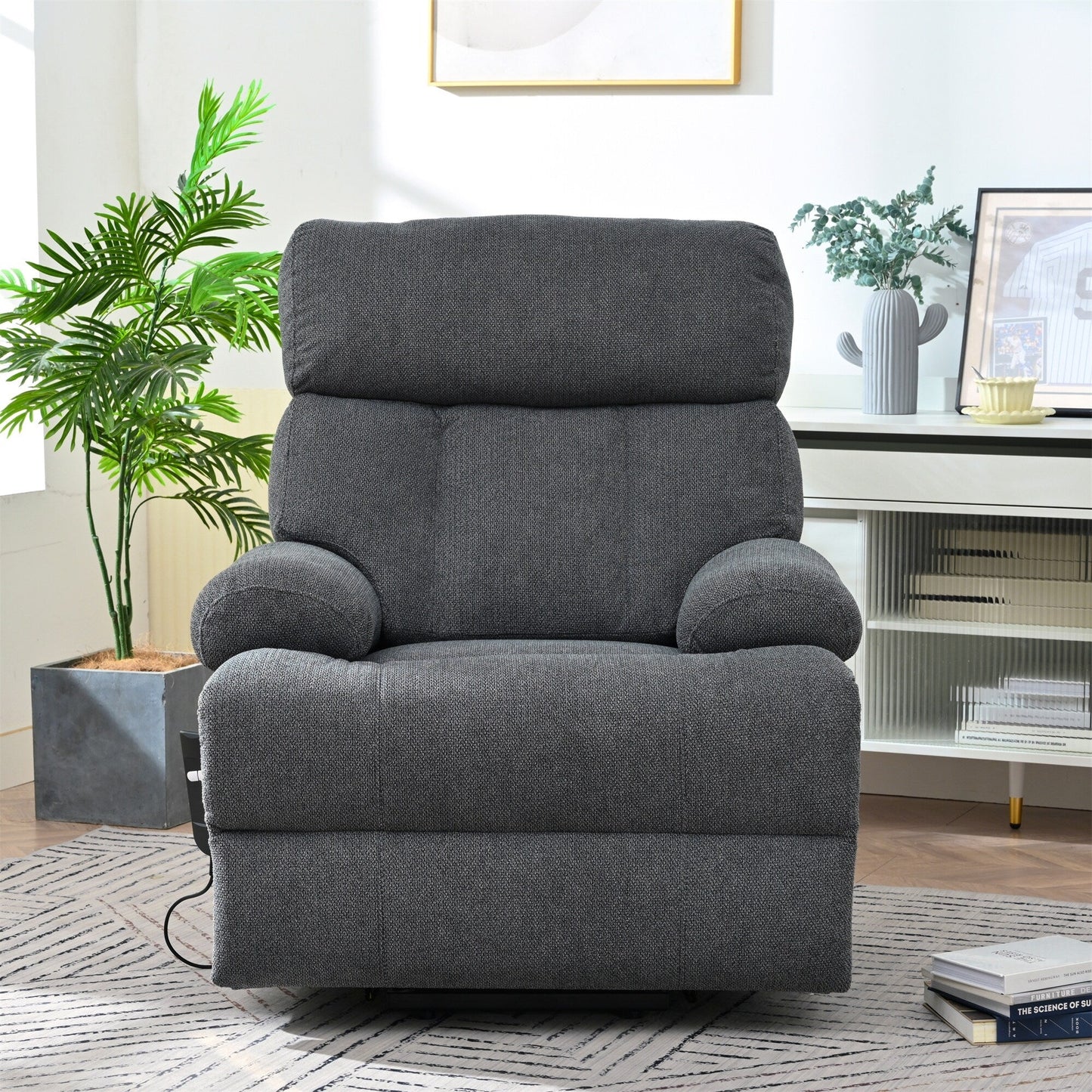 Fauteuil inclinable électrique pour personnes âgées avec télécommande, poche latérale, support ergonomique et siège spacieux