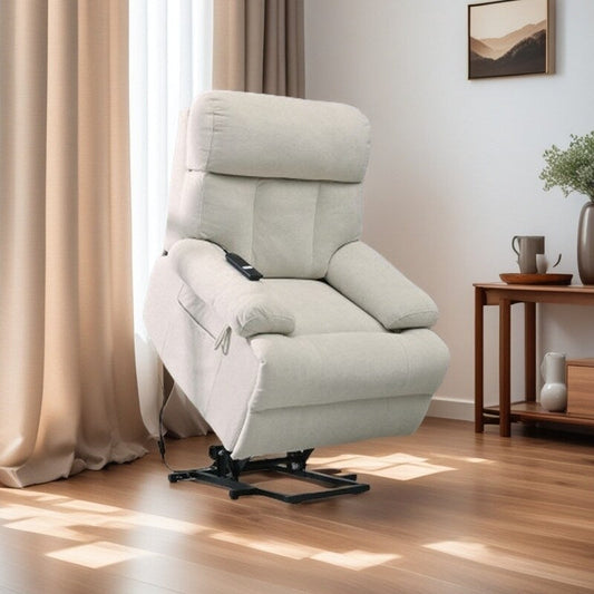 Fauteuil inclinable électrique pour personnes âgées avec télécommande, poche latérale, support ergonomique et siège spacieux