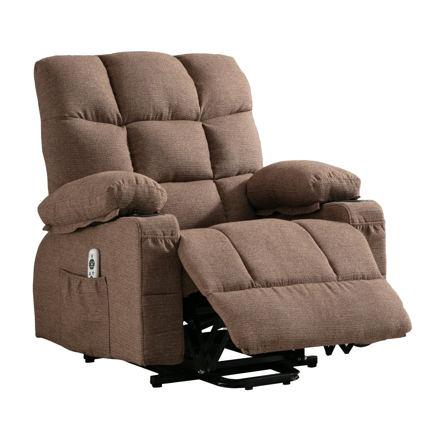 Fauteuil inclinable électrique avec chauffage, massothérapie, chargement USB et poches de rangement pratiques