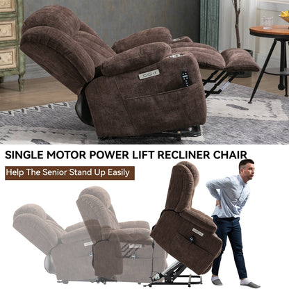 Fauteuil inclinable électrique avec massage ciblé, chauffage lombaire, double chargement USB et porte-gobelets en acier inoxydable