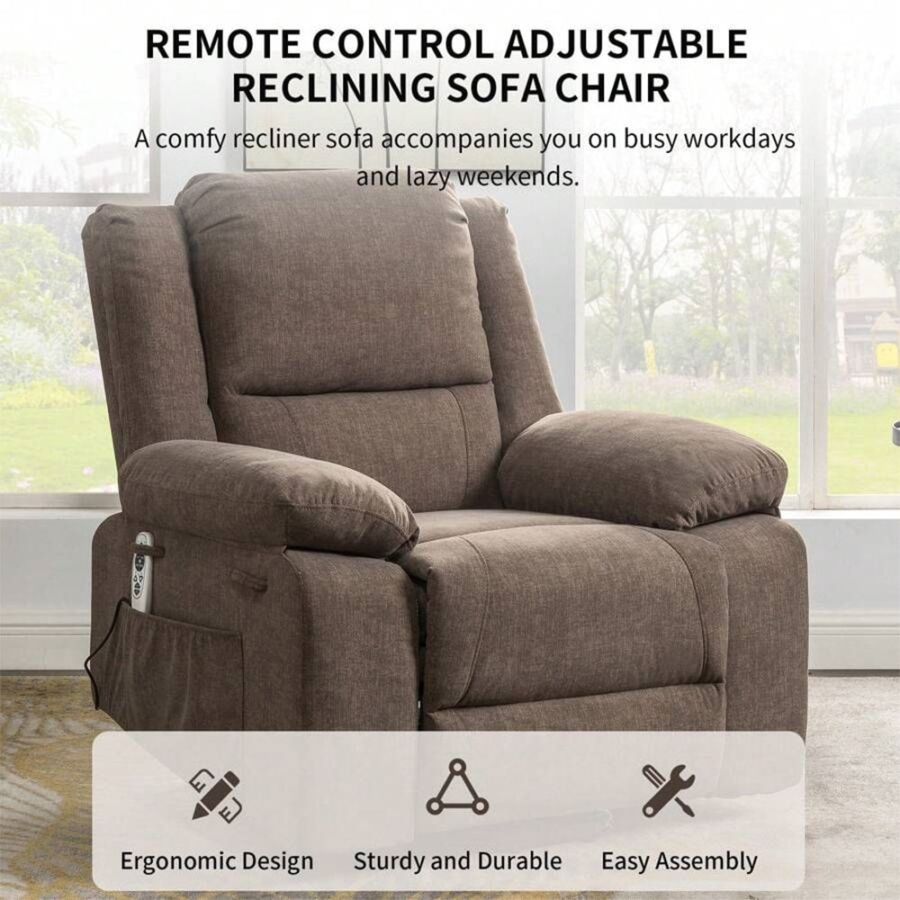 Fauteuil inclinable électrique de massage, levage multifonction, minuterie