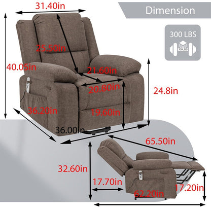 Fauteuil inclinable électrique de massage, levage multifonction, minuterie