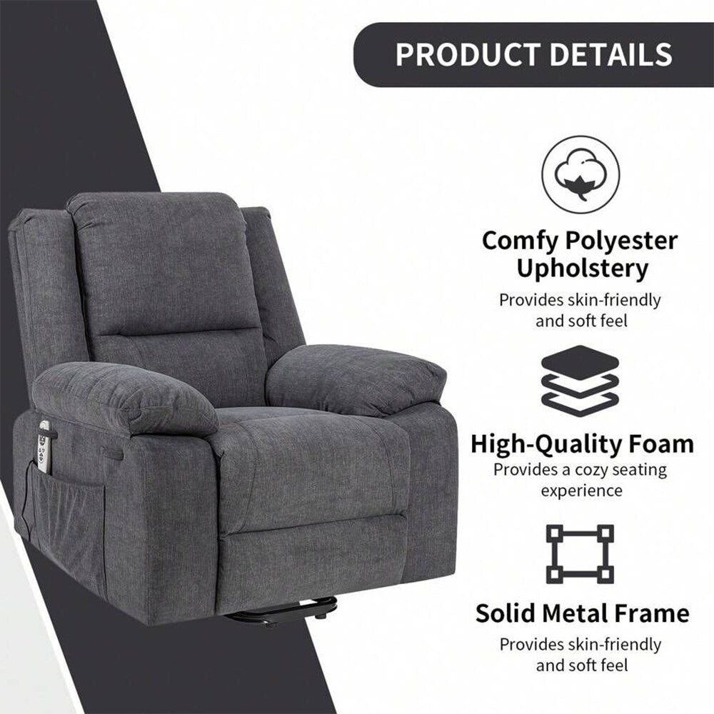 Fauteuil inclinable électrique de massage, levage multifonction, minuterie