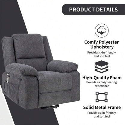 Fauteuil inclinable électrique de massage, levage multifonction, minuterie