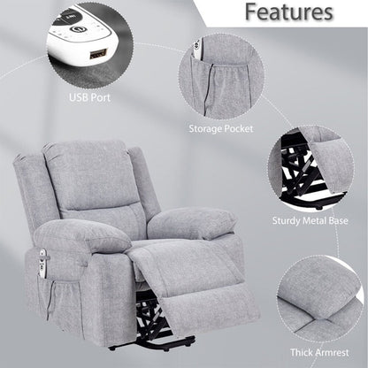 Fauteuil inclinable électrique de massage, levage multifonction, minuterie