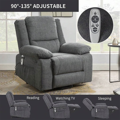 Fauteuil inclinable électrique de massage, levage multifonction, minuterie