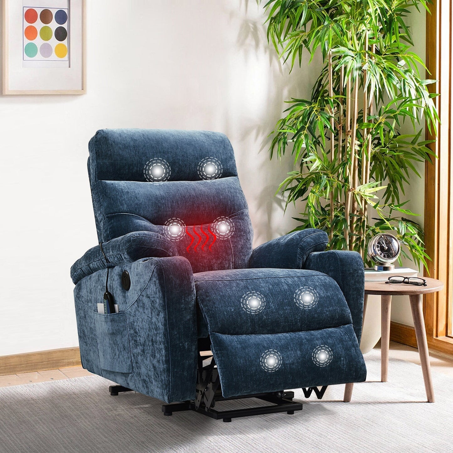 Fauteuil inclinable électrique avec relevage et massage
