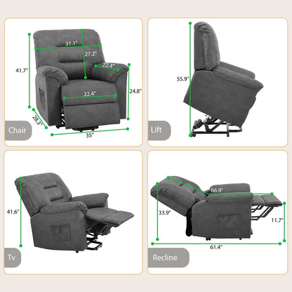 Fauteuil inclinable électrique avec releveur, fauteuil inclinable électrique avec télécommande, fauteuil inclinable électrique confortable pour personnes âgées