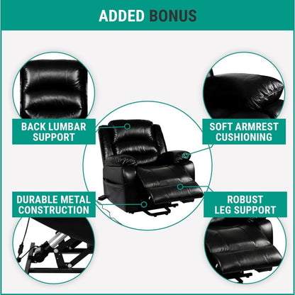 Fauteuil inclinable électrique avec releveur, fauteuil inclinable électrique avec télécommande, fauteuil inclinable électrique confortable pour personnes âgées