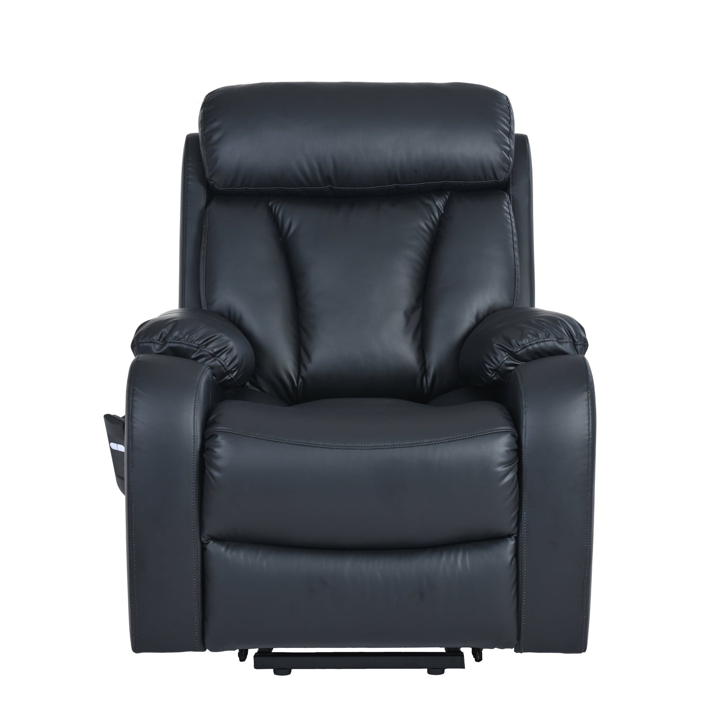 Fauteuil inclinable électrique pour personnes âgées, siège inclinable réglable avec poche latérale et télécommande.