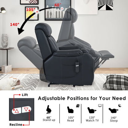Fauteuil inclinable électrique pour personnes âgées, siège inclinable réglable avec poche latérale et télécommande.