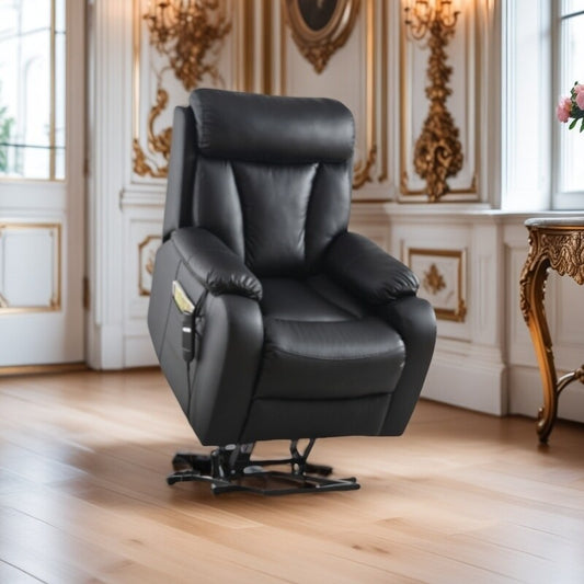 Fauteuil inclinable électrique pour personnes âgées, siège inclinable réglable avec poche latérale et télécommande.