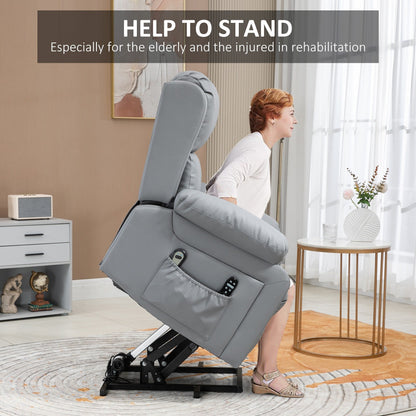 Fauteuil inclinable électrique avec massage par vibration, chauffage, télécommande et poches latérales