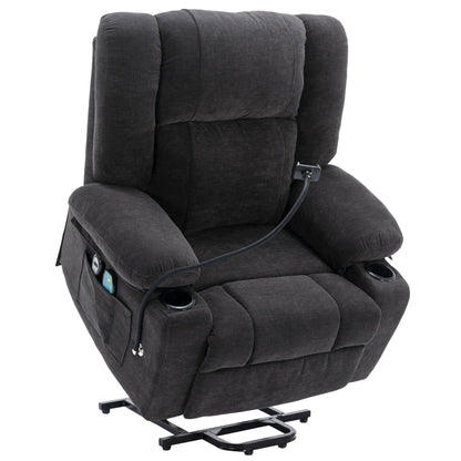 Fauteuil inclinable électrique avec massage, chauffage, porte-gobelets et pivot