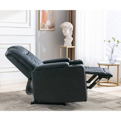 Fauteuil inclinable électrique en cuir avec ports USB et porte-gobelets
