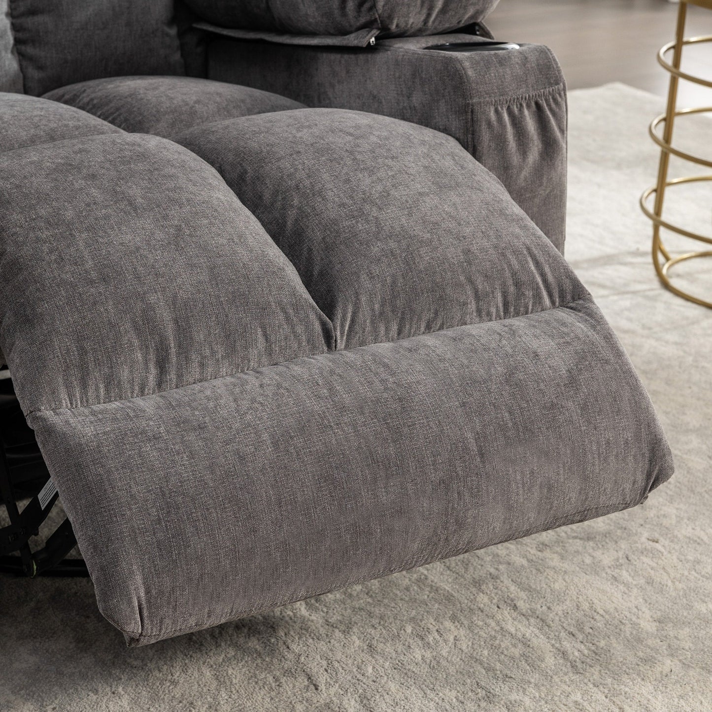 Fauteuil inclinable électrique avec inclinaison réglable à 139°, massage 8 points et chauffage lombaire, moteur Okin, chargement USB et rangement latéral