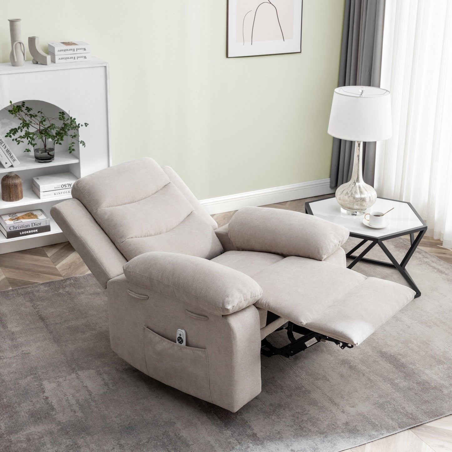 Fauteuil inclinable électrique avec massage, chauffage lombaire et cadre en acier