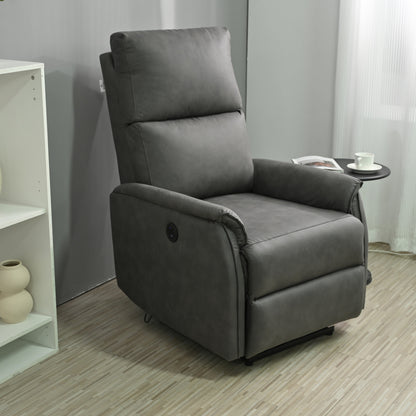 Fauteuil inclinable électrique avec chargement USB, assise confortable et panneau de commande latéral pour une détente optimale au salon