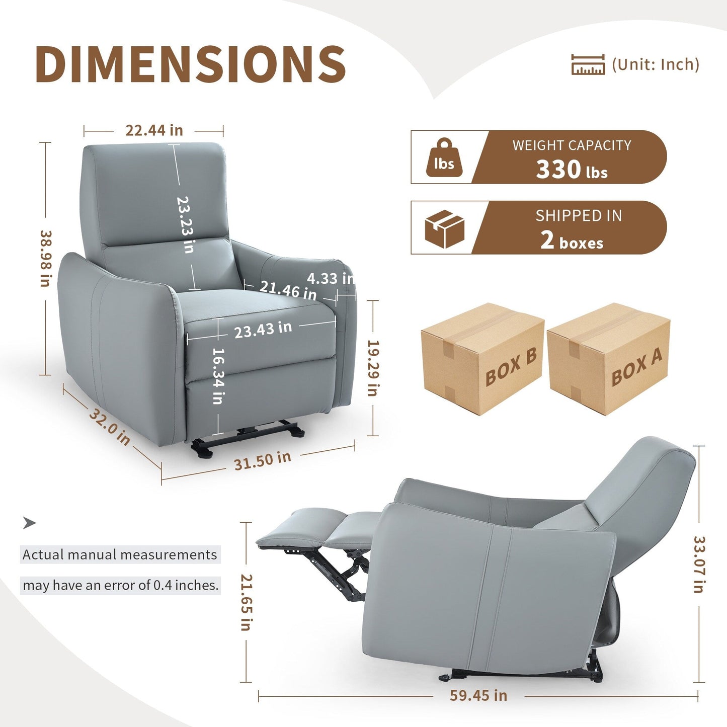 Fauteuil inclinable électrique pour salon