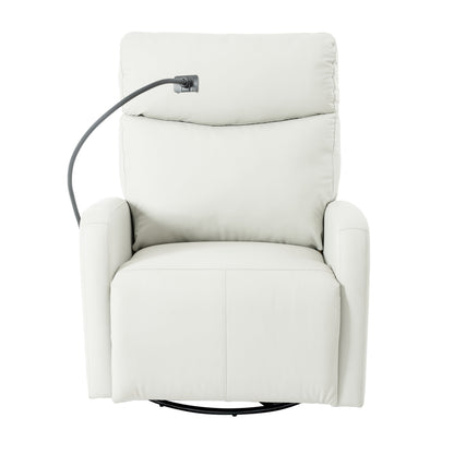 Fauteuil inclinable électrique pivotant à 270°, repose-pieds réglable, ports de charge USB et Type-C pour chambre d'enfant et salon