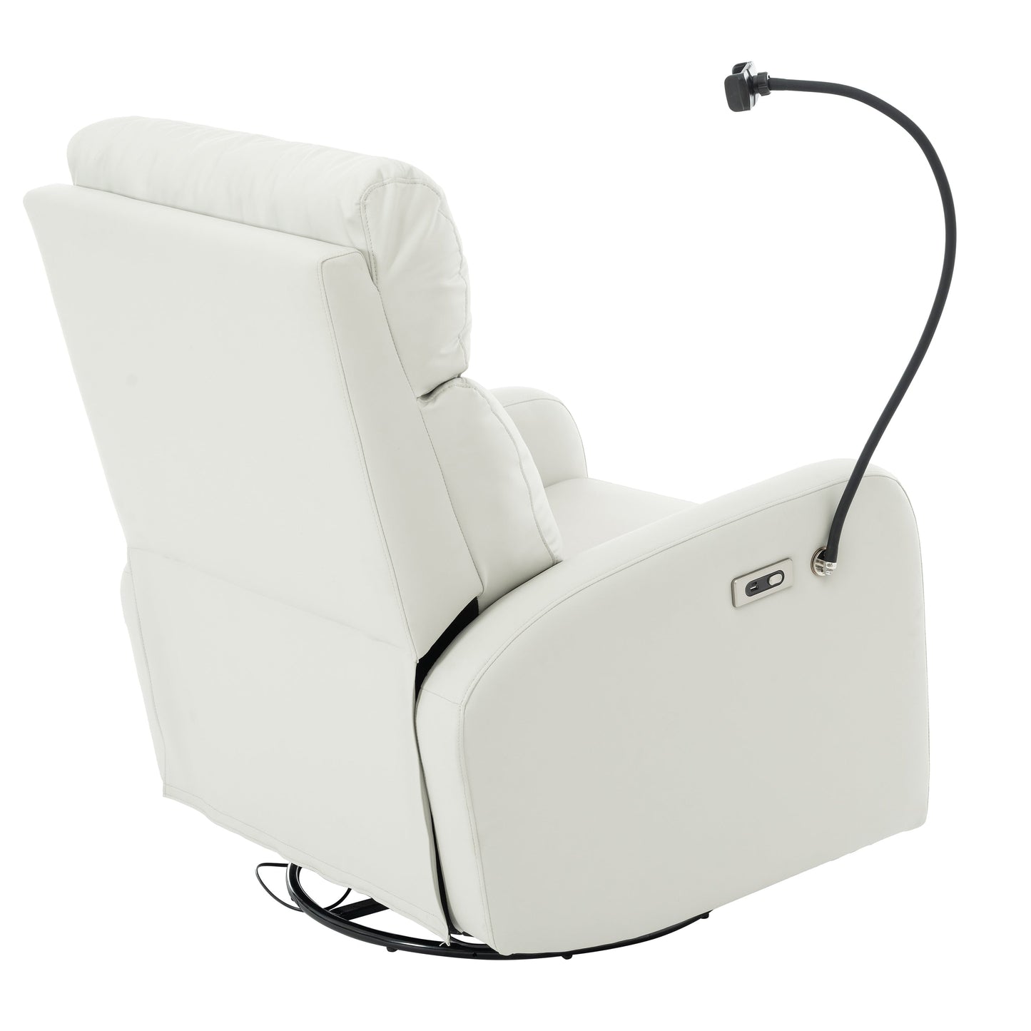 Fauteuil inclinable électrique pivotant à 270°, repose-pieds réglable, ports de charge USB et Type-C pour chambre d'enfant et salon