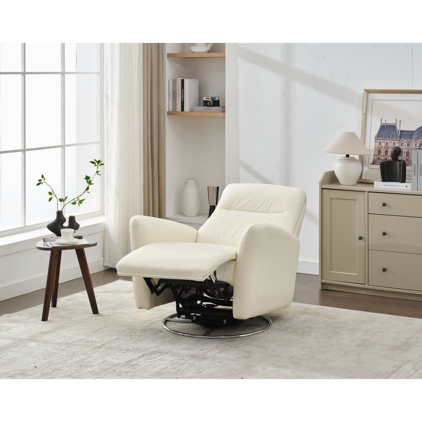 Fauteuil inclinable électrique pivotant à 270° avec commande par bouton pour chambre d'enfant, salon ou chambre d'enfant