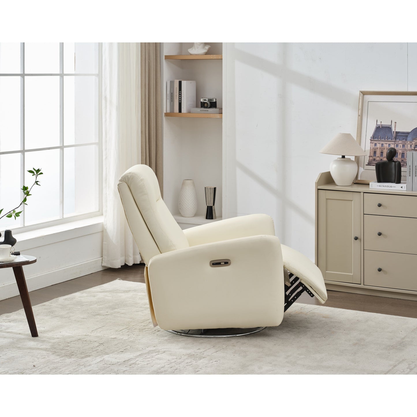 Fauteuil inclinable électrique pivotant à 270° avec commande par bouton pour chambre d'enfant, salon ou chambre d'enfant