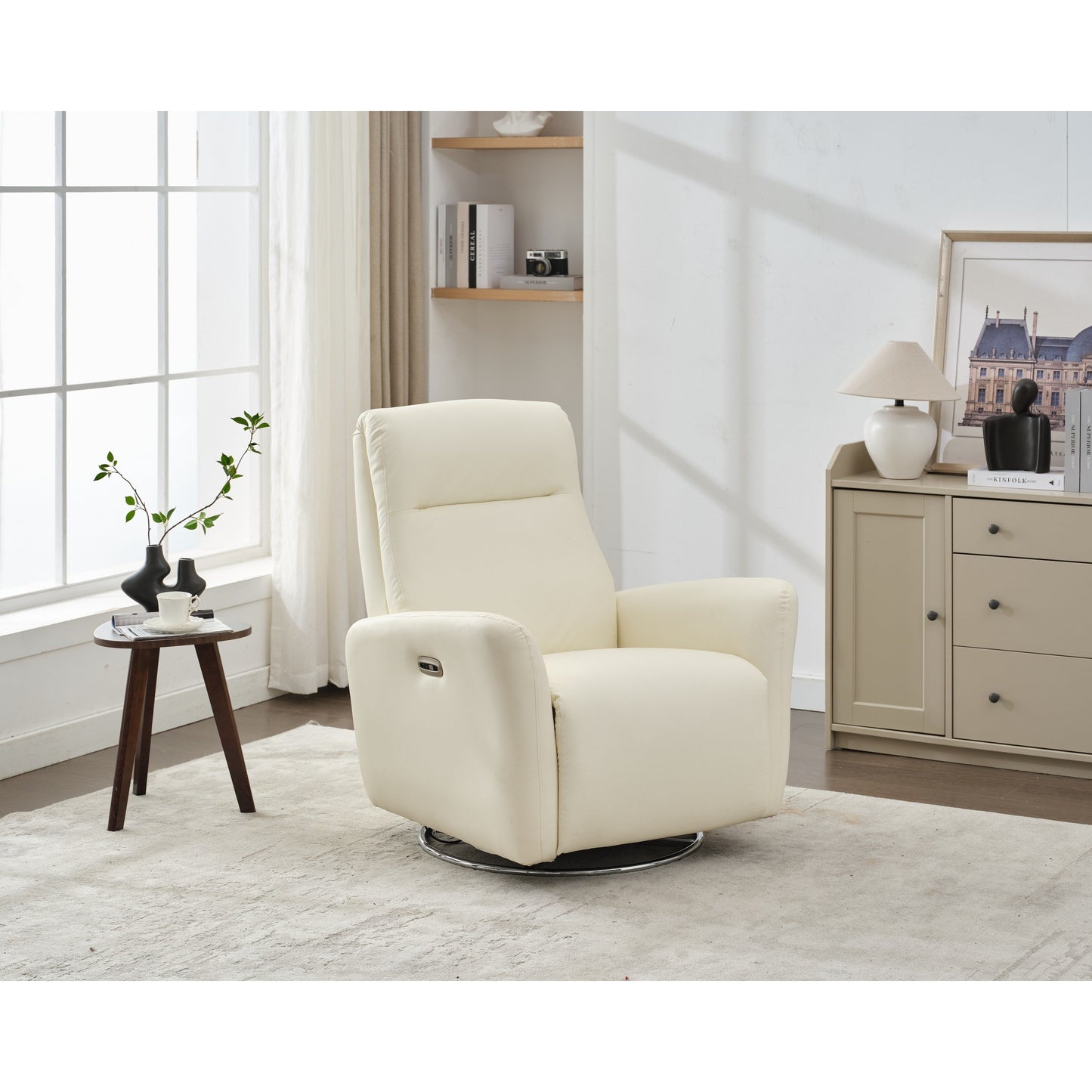 Fauteuil inclinable électrique pivotant à 270° avec commande par bouton pour chambre d'enfant, salon ou chambre d'enfant