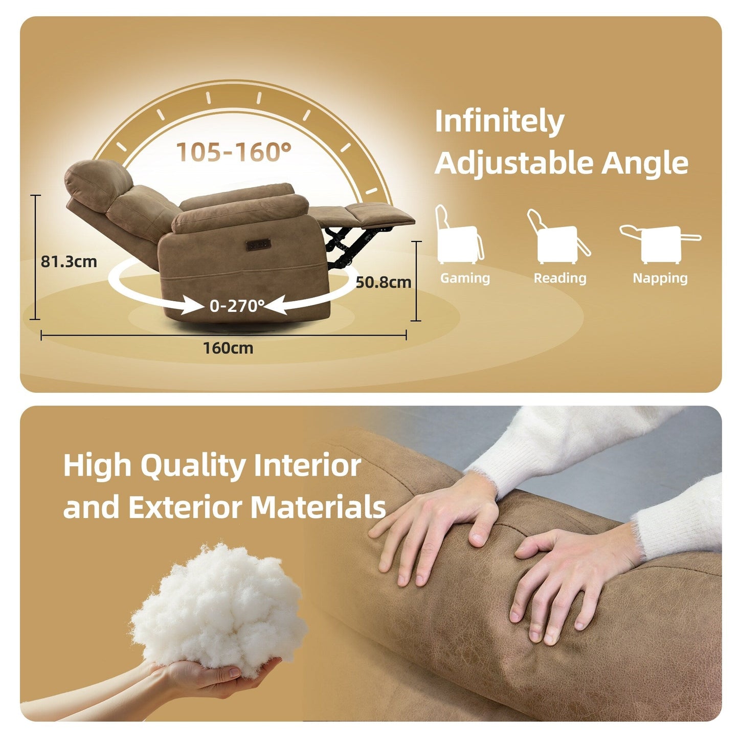 Fauteuil inclinable pivotant électrique