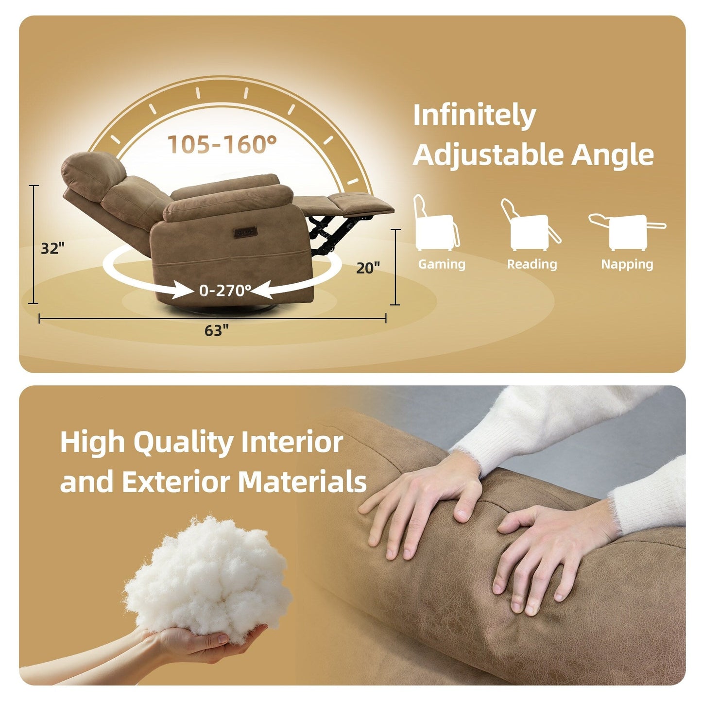 Fauteuil inclinable pivotant électrique