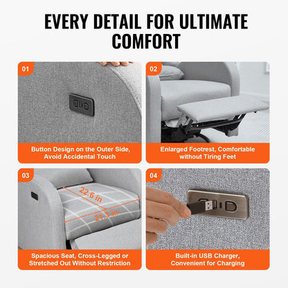 Fauteuil inclinable et pivotant électrique pour salon et chambre à coucher