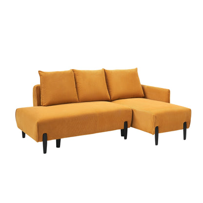 Élégant canapé en velours de 200 cm – Canapé spacieux avec garniture en métal et 3 coussins pour les espaces modernes