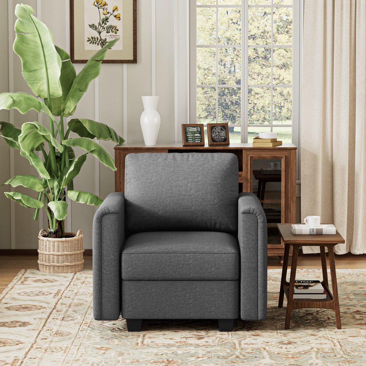 Canapé d'appoint élégant à accoudoirs incurvés, canapé sectionnel personnalisable, canapé modulaire confortable pour chambre, salon, bureau