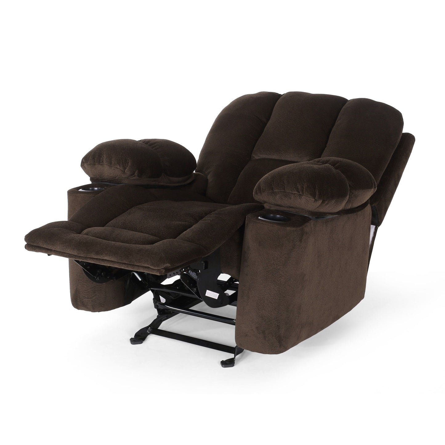 Fauteuil inclinable manuel élégant avec tissu doux pour la peau, confort moelleux et deux porte-gobelets