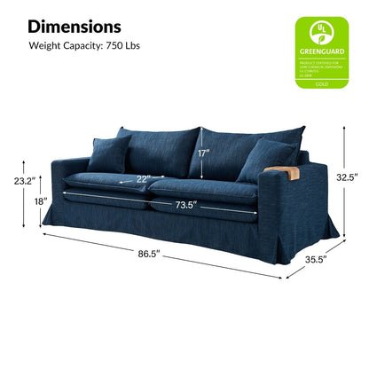 Canapé moderne Elias avec porte-gobelet et coussins réversibles par HULALA HOME