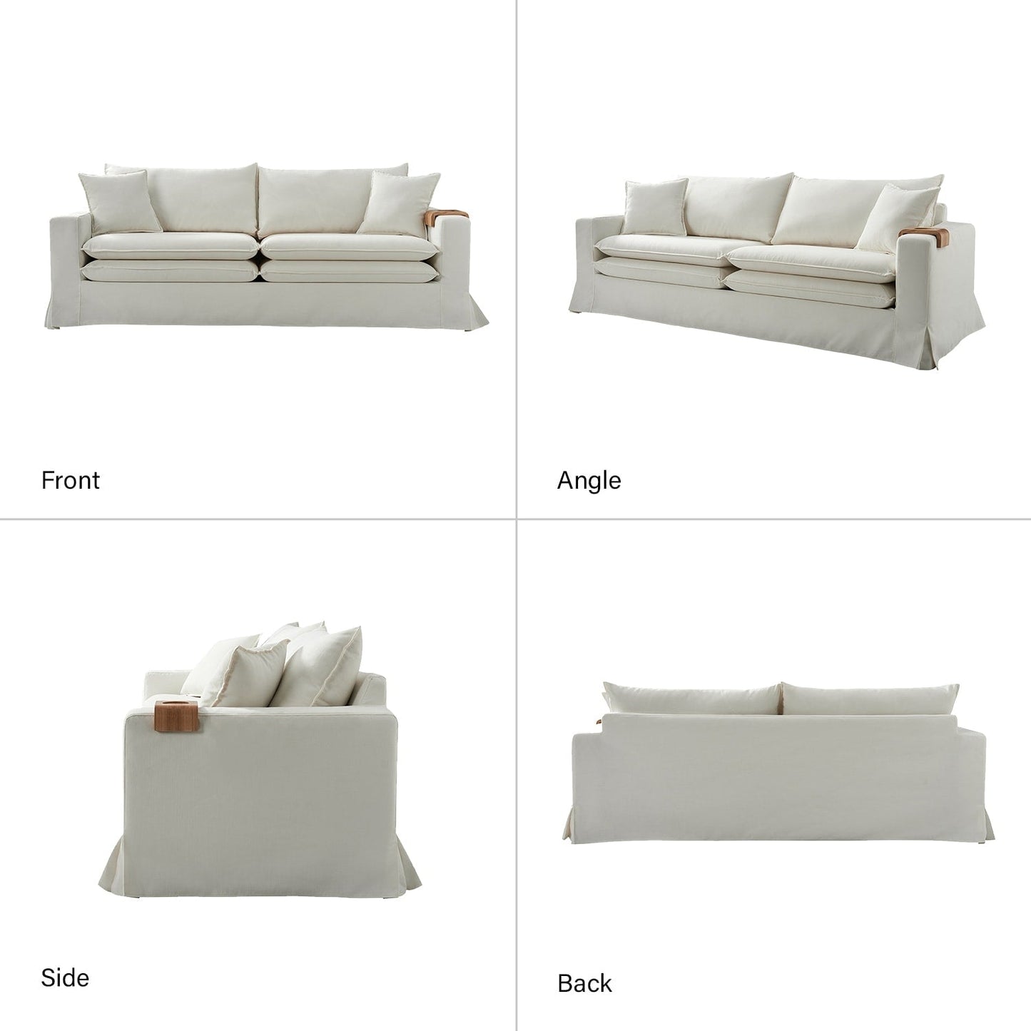 Canapé moderne Elias avec porte-gobelet et coussins réversibles par HULALA HOME