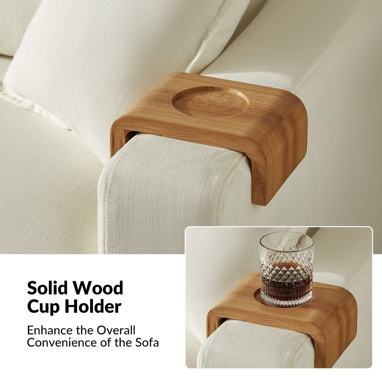 Canapé moderne Elias avec porte-gobelet et coussins réversibles par HULALA HOME