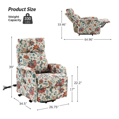 Fauteuil inclinable électrique à télécommande Elisa avec base en métal