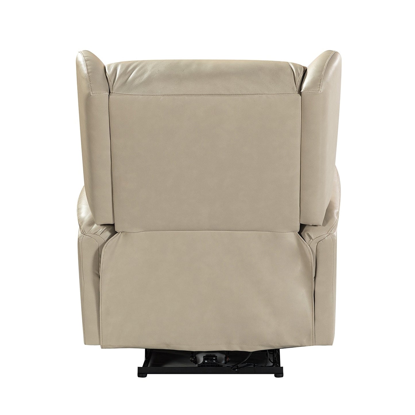 Fauteuil inclinable électrique en cuir véritable Eliseo avec port USB et design à oreilles