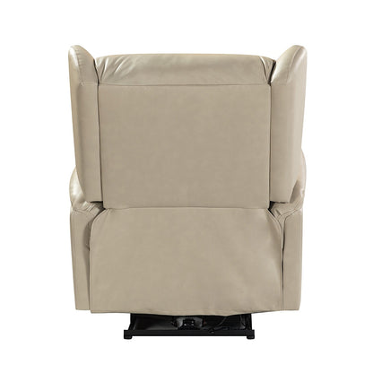 Fauteuil inclinable électrique en cuir véritable Eliseo avec port USB et design à oreilles