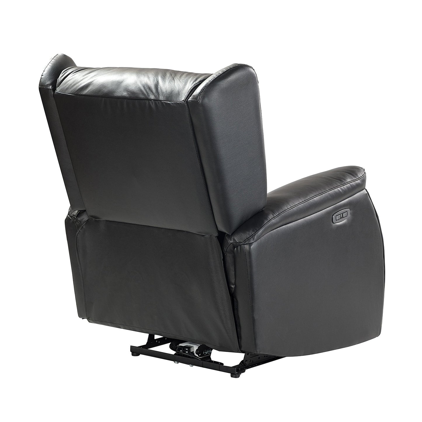 Fauteuil inclinable électrique en cuir véritable Eliseo avec port USB et design à oreilles