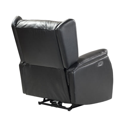 Fauteuil inclinable électrique en cuir véritable Eliseo avec port USB et design à oreilles
