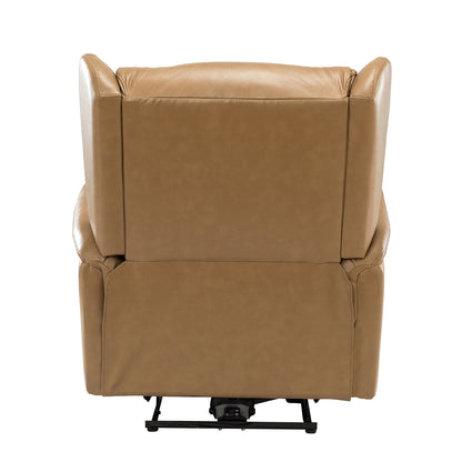 Fauteuil inclinable électrique en cuir véritable Eliseo avec port USB et design à oreilles