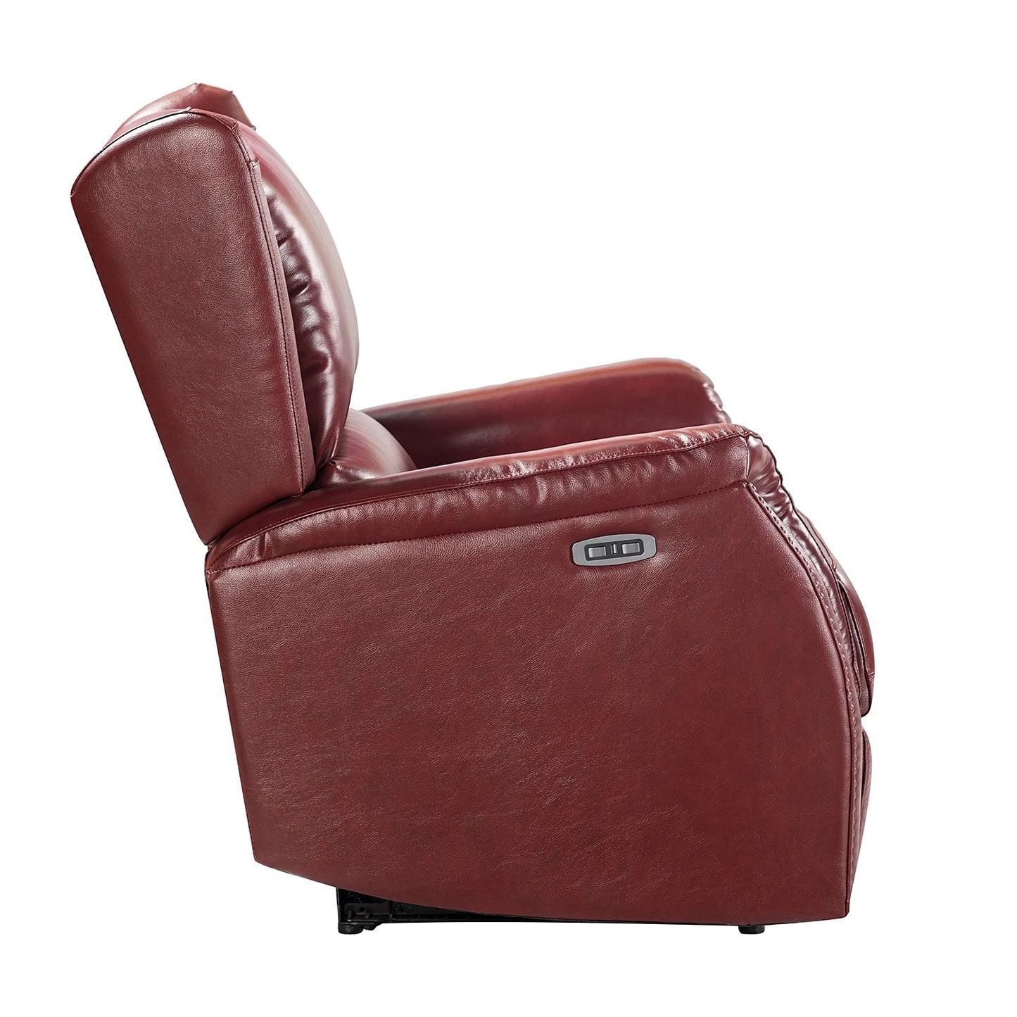 Fauteuil inclinable électrique en cuir véritable Eliseo avec port USB et design à oreilles